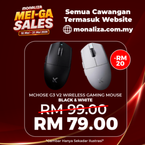 MCHOSE G3 V2 Wireless Gaming Mouse – White / Black