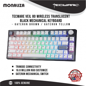 Tecware Veil 80 Wireless Translucent Black Mechanical Keyboard – Gateron Brown