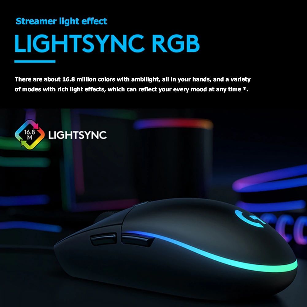 Logitech Gaming Mouse G102 Light Sync – Black / White - Image 4