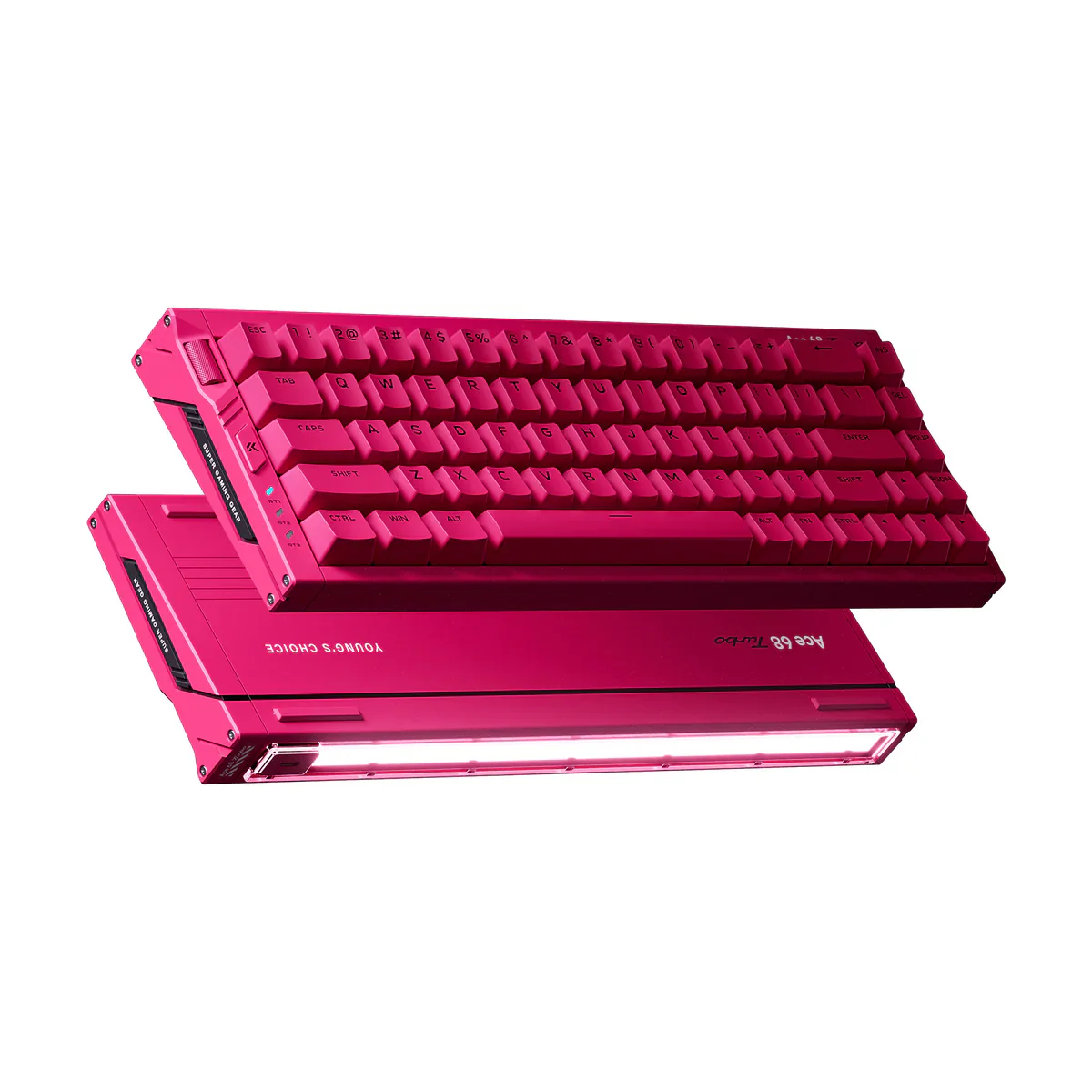 MCHOSE ACE68 Turbo Hall Effect Magnetic Switch Gaming Keyboard – Berry Red / Galaxy Orange - Image 2