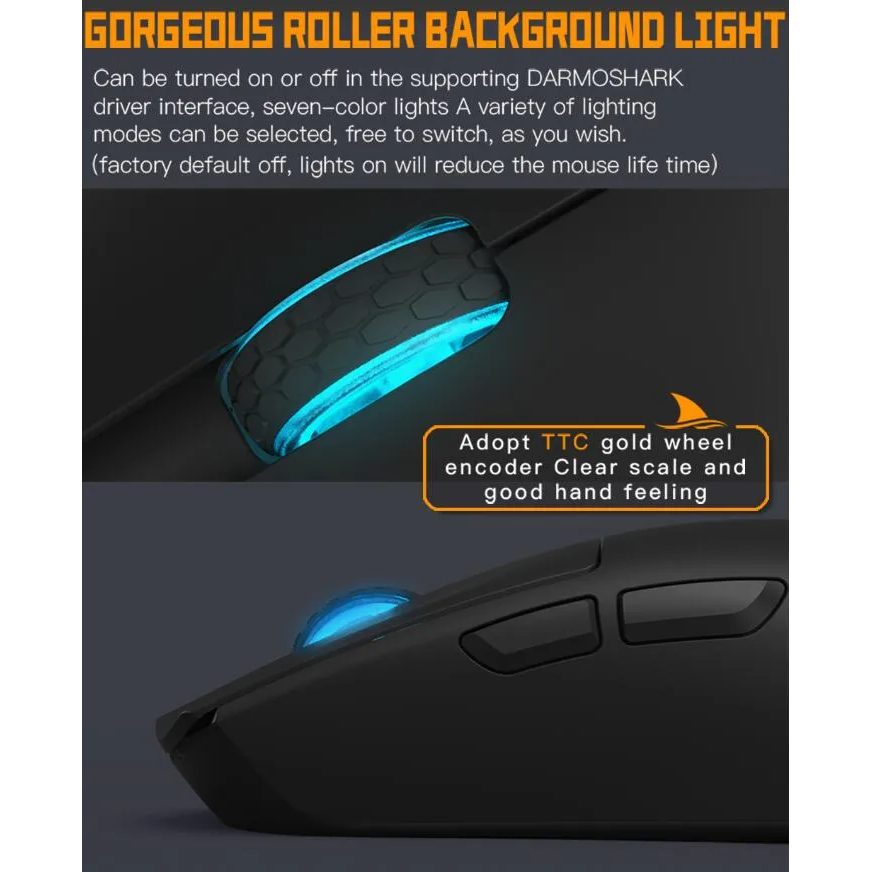 Darmoshark M3S Varun Wireless Gaming Mouse – Black / Pink / Purple / Red / White / Cyberyellow - Image 2