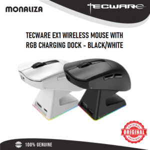 Tecware EX1 Wireless Mouse With RGB Charging Dock – Black/White